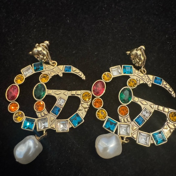 Gucci Multicolor Gemstone Earrings with Pearls - Picture 3 of 6
